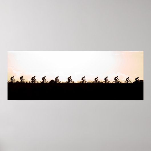 Bergberbike Riders maken hun weg over de dam Poster (Voorkant)