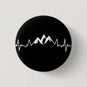Bergbereik hartslag Pulse Line Ronde Button 3,2 Cm
