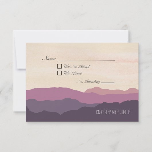 "Bergbereik" Wedding RSVP Briefkaart 3,5 inch x5" (Voorkant)