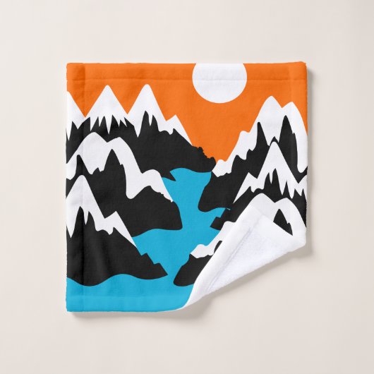 Bergbereiken langs rivierlandschap bad handdoek (Wasdoekje)