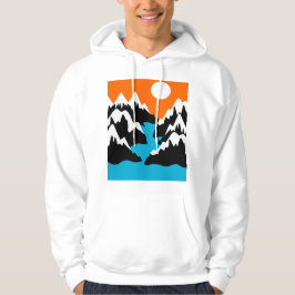 Bergbereiken langs rivierlandschap hoodie