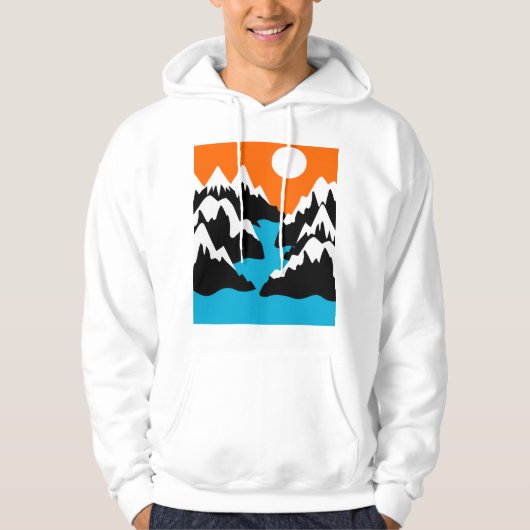 Bergbereiken langs rivierlandschap hoodie (Voorkant)