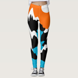 Bergbereiken langs rivierlandschap leggings