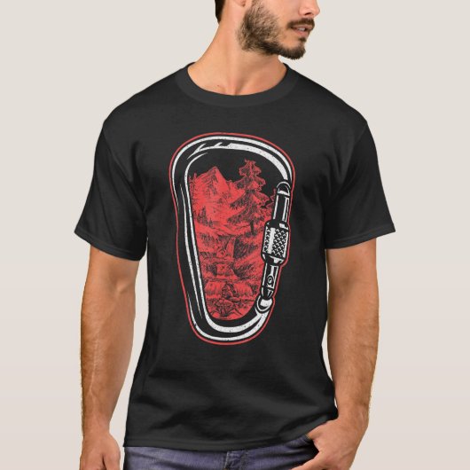 Bergbergbergbergbeklimmen Natuur Carabiner T-shirt (Voorkant)