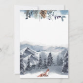 Bergbestemming, Aquarel Bos Bruiloft Kaart (Achterkant)