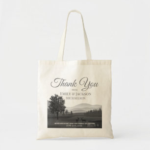 Bergbestemming bruiloft voor gift tote bag