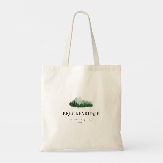 Bergbestemming | Bruiloft Welkom Tote Bag (Achterkant)
