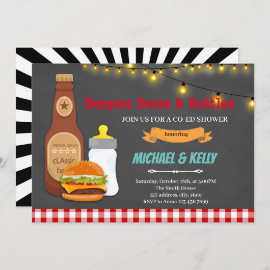 Bergbier en flessen met codebanddouche bedankkaart (Voorkant / Achterkant)