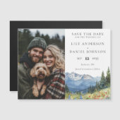 Bergbloemen Foto Bruiloft Save The Date Magnetische Uitnodiging (Voorkant / Achterkant)