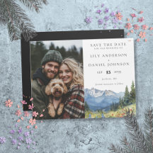 Bergbloemen Foto Bruiloft Save The Date