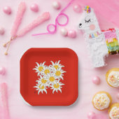 Bergblume Edelweiss Teller Papieren Bordje (Feest)