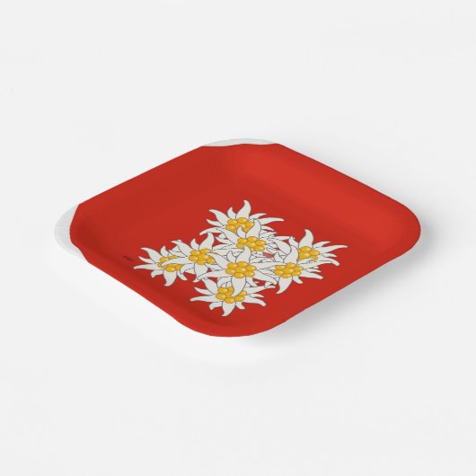 Bergblume Edelweiss Teller Papieren Bordje (Gebogen)
