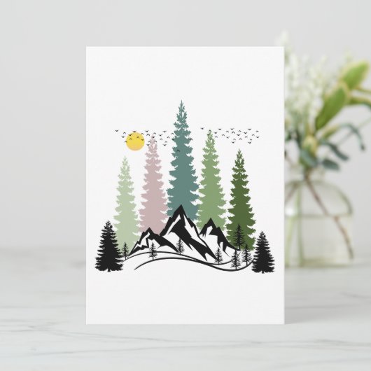 BERGBOMEN EN KALME NATUUR KAART (Staand voorkant)