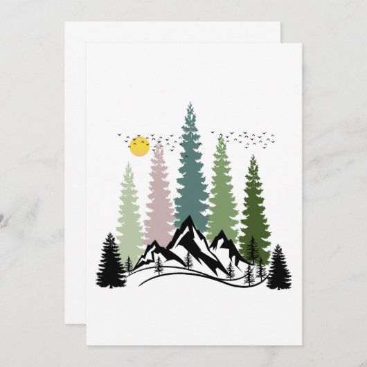 BERGBOMEN EN KALME NATUUR KAART (Voorkant / Achterkant)