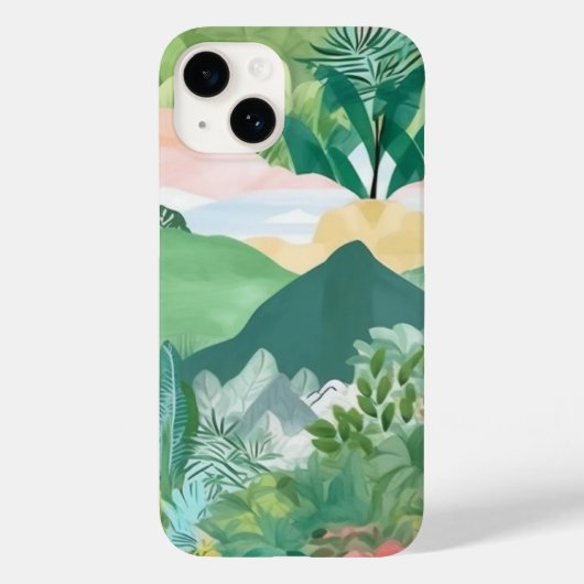 Bergbomen en palmbomen Case-Mate iPhone case (Achterkant)