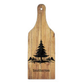 Bergbomen Rustic Wood Familie Glass Snijplank (Voorkant)
