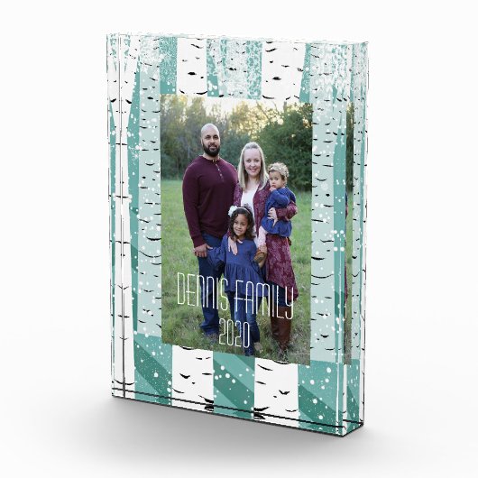 Bergbomen sneeuwvlokken winterbos gestript fotoblokken (Rechts)