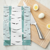 Bergbomen sneeuwvlokken winterbos gestript theedoek (Quarter Fold)