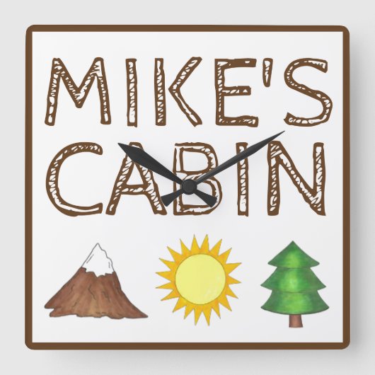 Bergbomen - Zonnekamperkaken Vierkante Klok (Voorkant)