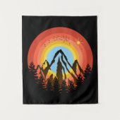 BERGBONTE ZONSONDERGANG WANDKLEED (Voorkant)