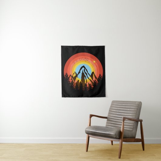 BERGBONTE ZONSONDERGANG WANDKLEED (In situ)