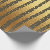 Bergboomgaard goudchocolade bruine strepen cadeaupapier (Hoek)