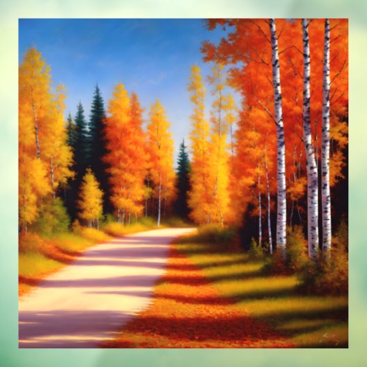 Bergboomgaard in het najaar raamsticker (Vel 3)