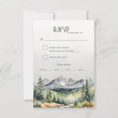 Bergbos Avontuur Begint Rustieke Bruiloft RSVP Kaartje (Voorkant)