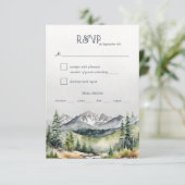 Bergbos Avontuur Begint Rustieke Bruiloft RSVP Kaartje (Staand voorkant)