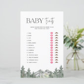 Bergbos Baby shower Baby Traits Game (Staand voorkant)