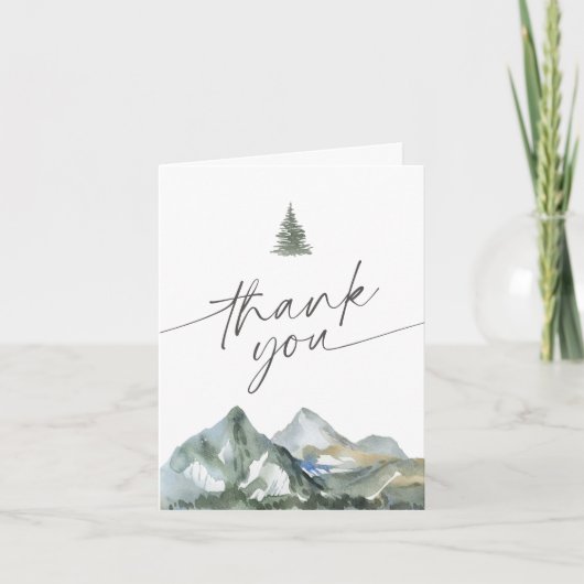 Bergbos Baby shower Bedankkaart (Voorkant)