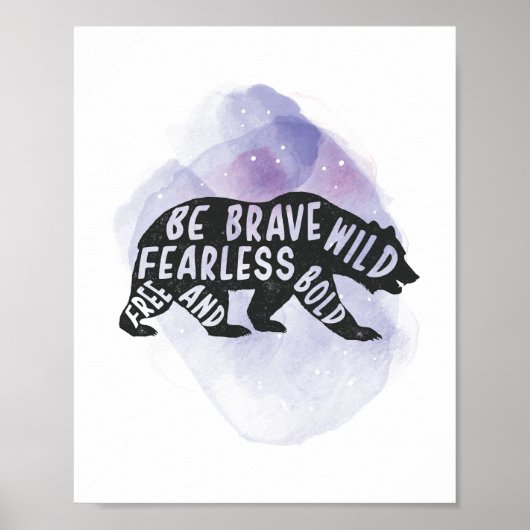 Bergbos Beer Lover Silhouette Poster (Voorkant)