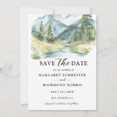 Bergbos Boho Rustieke Trouwkaart Save The Date Kaart (Voorkant)