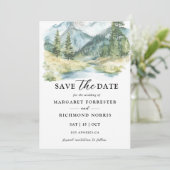 Bergbos Boho Rustieke Trouwkaart Save The Date Kaart (Staand voorkant)