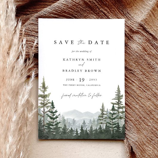 Bergbos Dennen Huwelijk Save The Date
