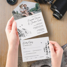 Bergbos, eenvoudig met de hand getekende schetsfot