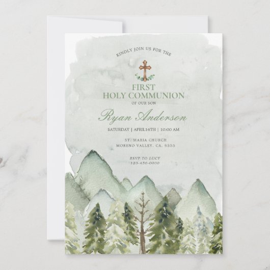 Bergbos Eerste Heilige Communie Kaart (Voorkant)