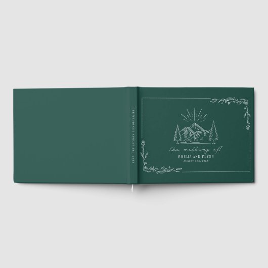 Bergbos Emerald Rustic Wedding Guest Book Gastenboek (Volledig)