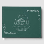 Bergbos Emerald Rustic Wedding Guest Book Gastenboek (Voorkant)