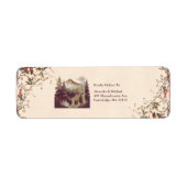  Bergbos Evergreen Tree Bruiloft Etiket (Voorkant)