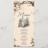Bergbos Evergreen Tree Bruiloft Menu (Achterkant)