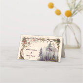 Bergbos Evergreen Tree Bruiloft Plaatskaartje (Voorkant)