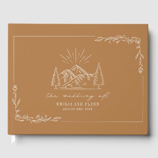 Bergbos Goldenrod Rustic Wedding Gastenboek (Voorkant)