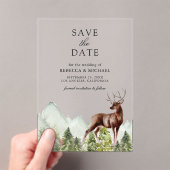 Bergbos Herten Bruiloft Save the Date Acryl Uitnodigingen (Insitu (Draagbaar))
