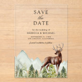 Bergbos Herten Bruiloft Save the Date Acryl Uitnodigingen (Voorkant)