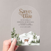 Bergbos Herten Bruiloft Save the Date Acryl Uitnodigingen (Insitu (Draagbaar))