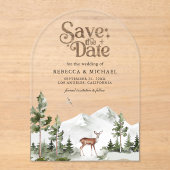 Bergbos Herten Bruiloft Save the Date Acryl Uitnodigingen (Voorkant)