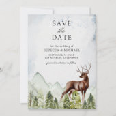 Bergbos Herten Foto Bruiloft Save The Date (Voorkant)