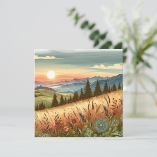 Bergbos Heuvellandschap Boho Natuur (Staand voorkant)