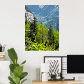Bergbos in de Zwitserse alpen Poster (Thuiskantoor)